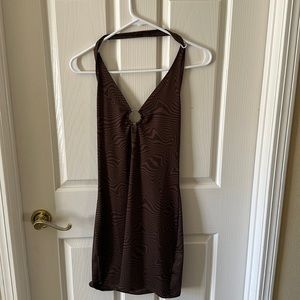 Brown halter dress